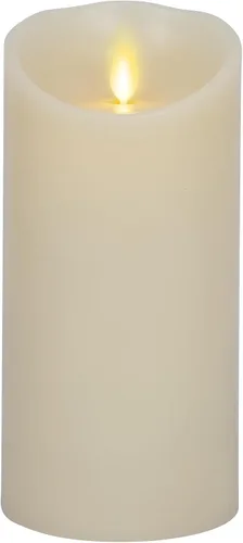 Miniatura 11 de Luminara Vela LED sin llama con borde festoneado, color marfil, 3.5 x 5 pulgadas, pilar de cera real, llama móvil con pilas, con temporizador, sin