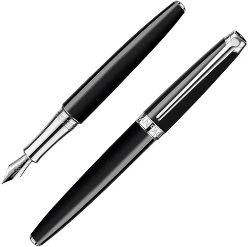 Miniatura 5 de Caran d'Ache Leman - Pluma estilográfica mediana plateada - negro ébano, CD4799.782 Ébano negro
