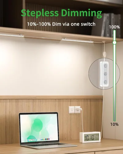 Miniatura 4 de Iluminación debajo del gabinete enchufable, luces debajo del mostrador regulables para cocina, 3 piezas de 12 pulgadas, tira de luz LED USB blanco