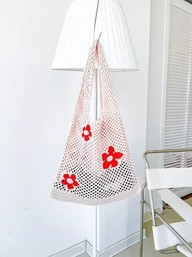 Miniatura 5 de ENBEI Bolsas bohemias, bolsa de punto de hombro, bolsa de mano Y2K estética, bolso de ganchillo lindo para mujeres, regalos hippie