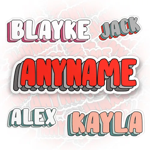 Adhesivo de nombre personalizado - Adhesivo de nombre personalizado y adaptado, adhesivo de vinilo troquelado impermeable de 3 capas y de colores,