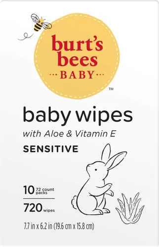 Miniatura 19 de Burt's Bees Toallitas para bebés, sin perfume naturales para pieles sensibles con aloe y vitamina E - 72 toallitas para bebés - Paquete de 10