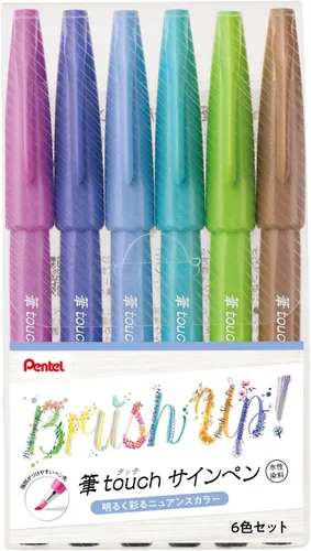 Miniatura 8 de Pentel SES15C-24ST Rotulador con Punta de Pincel Sign Pen, Juego de 24