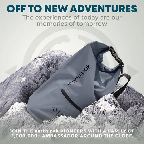 Miniatura 5 de Earth Pak Bolsa seca impermeable con bolsillo con cremallera, mochila impermeable para mantener el equipo seco Gris