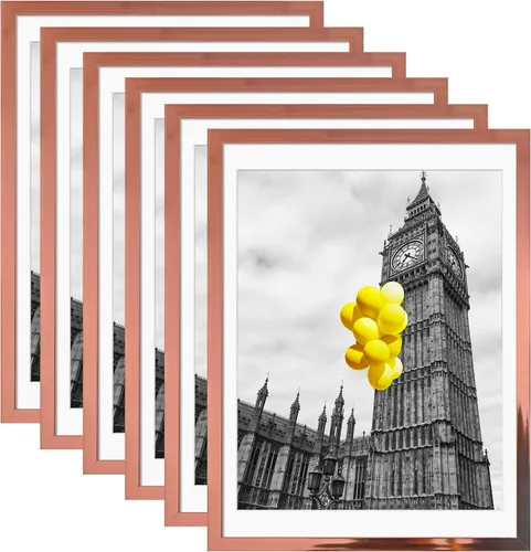 Miniatura 9 de Juego de 6 portarretratos de 5 x 7, para galería de fotos de 4 x 6 pulgadas con paspartú o de 5 x 7 pulgadas sin paspartú, marcos de fotos para Negro
