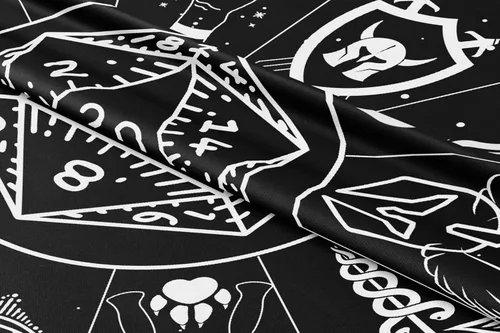 Miniatura 5 de POLYMORPH PRINTS Tapiz de pared de fantasía para interiores, DND 5e en blanco y negro de Calabozos y Dragones Clase Custom Zodiaco Astrología