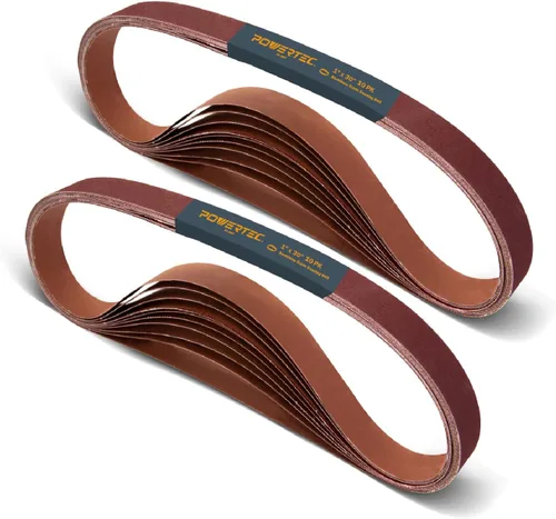 Miniatura 11 de POWERTEC 1x30 Sanding Belts, 1 x 30 Inch Aluminum Oxide Sanding Belts for Belt Grinder, Belt and Disc Sander, Knife Sharpening, Woodworking