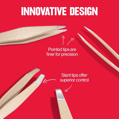 Miniatura 5 de Juego de mini pinzas Revlon Designer Series, kit de herramientas para depilación con puntas oblicuas y en punta, fabricadas en acero inoxidable
