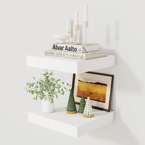 Fun Memories - Estante flotante de 12 pulgadas, estantes de pared de madera rústica para decoración de pared y almacenamiento, estante flotante de