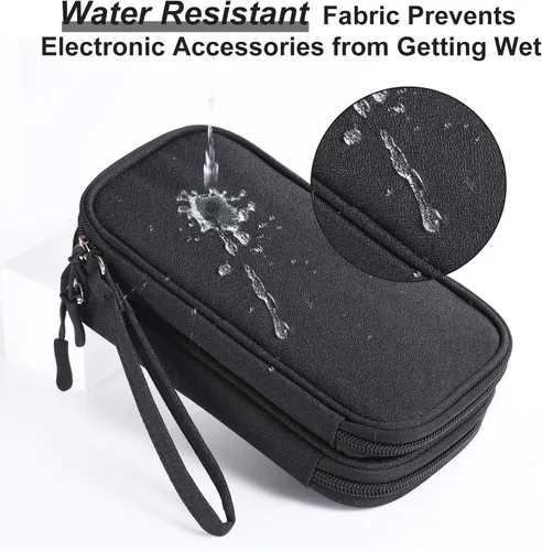 Miniatura 4 de Bevegekos Tech Organizer Estuche de viaje, kit de tecnología de transporte para electrónica y accesorios (mediano, negro)