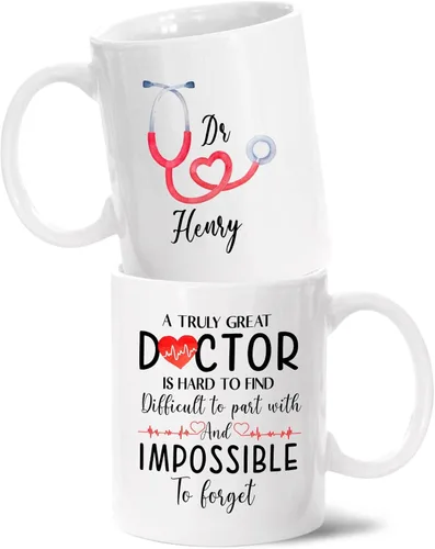 Miniatura 11 de Tazas personalizadas del mejor médico del mundo, tazas de café personalizadas con nombre, tazas de té personalizadas para médico, regalos de Taza
