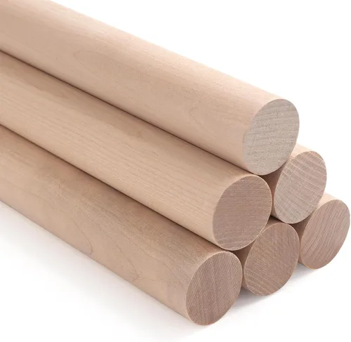 Miniatura 10 de ONUPGO 15 varillas de madera dura de 1/2 x 15 pulgadas, palos de madera redonda natural sin terminar, superficie lisa recta sin rebabas