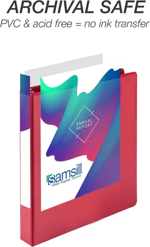 Miniatura 508 de Samsill - Carpeta duradera de 5 pulgadas, fabricada en los Estados Unidos, con anillos en D, transparente y personalizable, color blanco