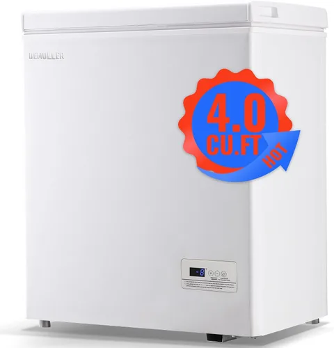 Miniatura 11 de DEMULLER Mini Congelador Profundo Congelador Pequeño Congelador de Cofre con Puerta Superior Abierta con Cesta de Almacenamiento Extraíble