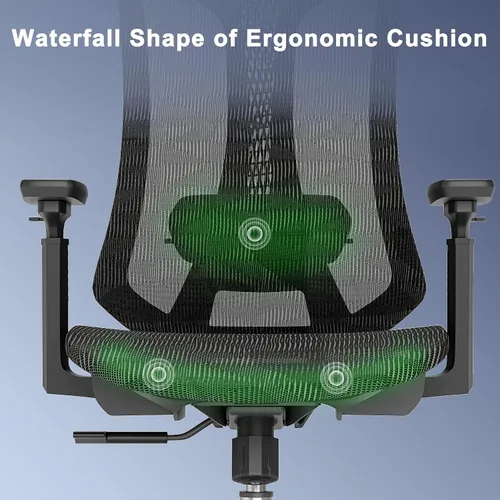 Miniatura 7 de Logicfox Silla de oficina ergonómica para largas horas – Soporte lumbar avanzado, reposabrazos y reposacabezas ajustables 3D, silla de malla