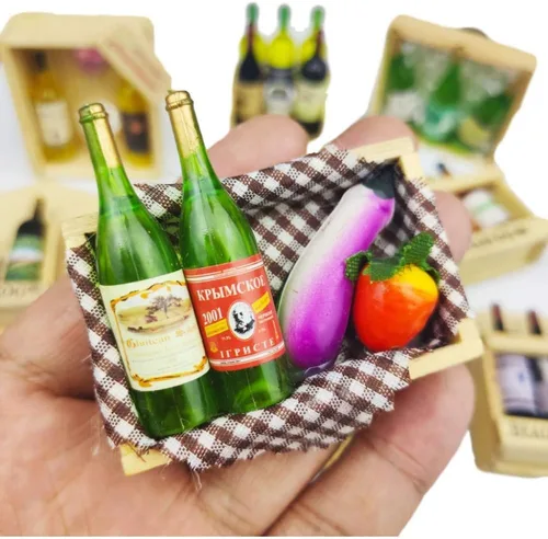 Miniatura 7 de 10 unids/set creativo estereoscópico botella de vino serie nevera imán nevera etiqueta magnética Home Deco imán accesorios de cocina (madera)