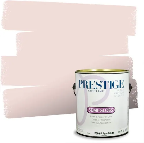 Miniatura 229 de Prestige Paints E100-T-SW6591 Pintura exterior e imprimación en uno, 1 galón, plano, combinación comparable de Sherwin Williams Amaryllis, 1 galón