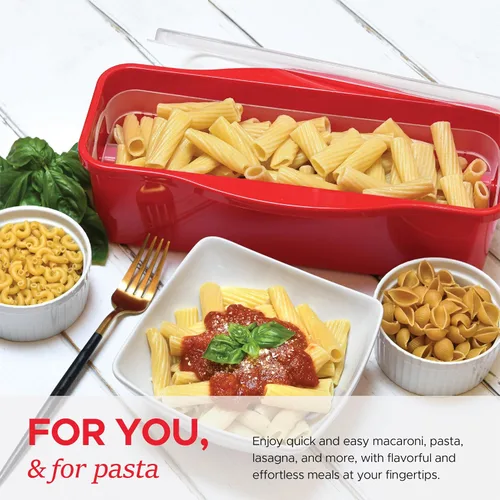 Miniatura 4 de Tafura Cocedor de Pasta para Microondas con Sistema de Doble Colado, Cocedor de Espaguetis para Microondas con Escurridor, Regalo de Dormitorio