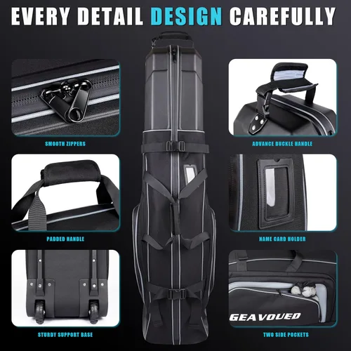 Miniatura 5 de Golf Travel Bag with Hard Case Top and Wheels,Premium Oxford Fabric,Golf Travel Bags for Airlines,Protect Your Club for Safe Transport