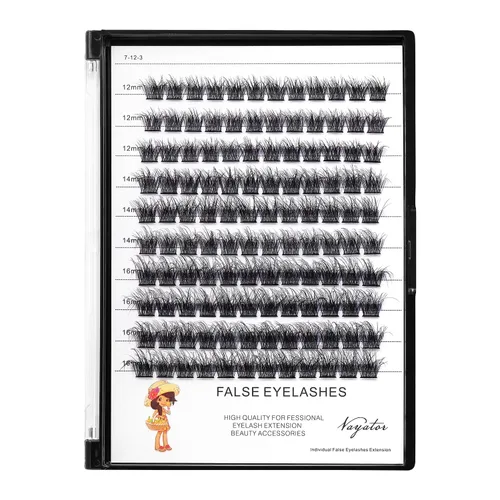 Miniatura 10 de Pestañas postizas, extensiones de pestañas individuales de rizo D de racimo ancho, 120 piezas por paquete, varias longitudes, suaves, cómodas