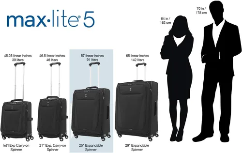 Miniatura 5 de Travelpro Maxlite - Maleta con ruedas giratorias extensible 5 lados suaves Dusty Rose 401176507