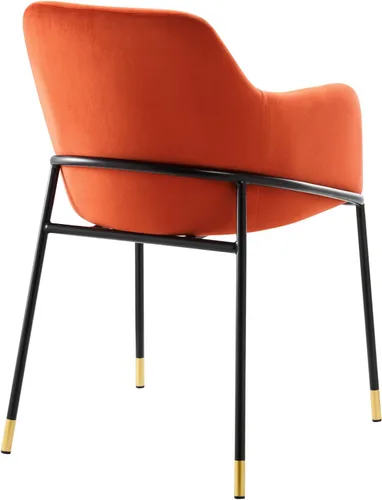 Miniatura 5 de Modway EEI-4671-BLK-ORA Jovi Performance - Sillón de comedor de terciopelo, color negro y naranja