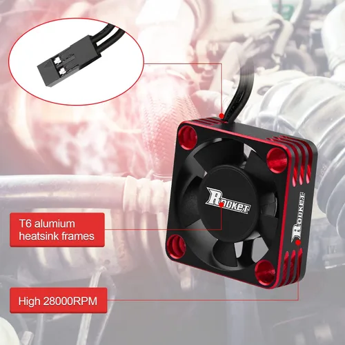 Miniatura 3 de Ventilador de enfriamiento del motor RC Disipador de calor del motor 28000RPM ESC Ventilador de enfriamiento para coche RC 1/8 1/10 1/12 escala 540