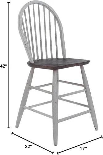 Miniatura 3 de Liberty Furniture INDUSTRIES Farmhouse Windsor - Juego de 2 sillas de mostrador, 17 pulgadas de ancho x 22 pulgadas de profundidad x 42 pulgadas