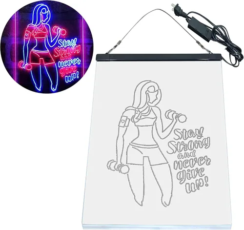 Miniatura 8 de ADVPRO Fitness Club Gym Stay Strong Never Give Up Dual Color LED Neon Sign azul & rojo 8 x 12 pulgadas st6s23-i4043-br