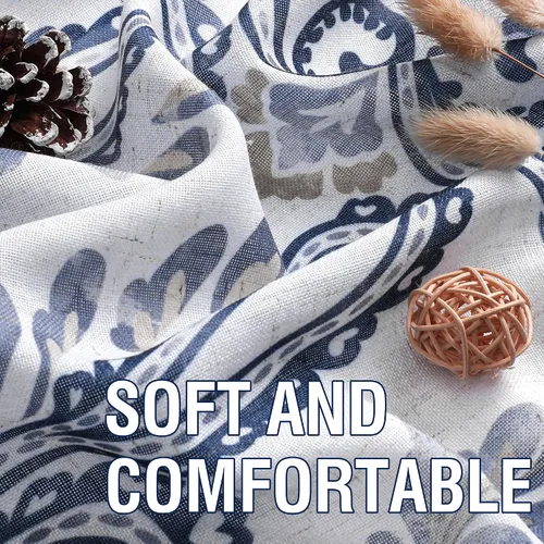 Miniatura 9 de H.VERSAILTEX - Cortinas florales para dormitorio de 63 pulgadas de largo, juego de 2 paneles, estilo de campo, cortinas semitransparentes para sala