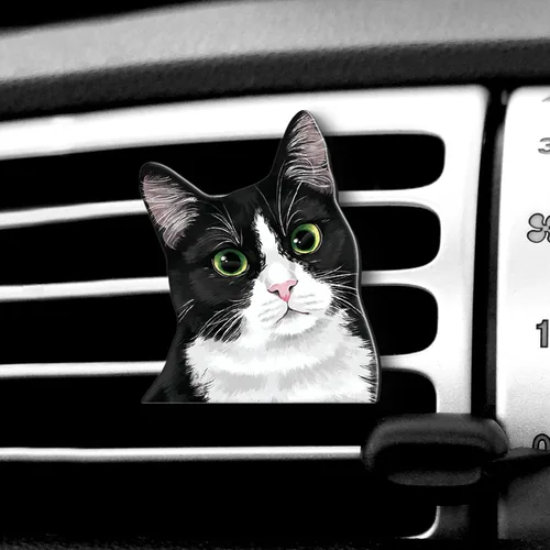 Miniatura 18 de WIRESTER Clip de ventilación con aroma fresco para automóvil, accesorios decorativos, decoración interior para autos Lindo perro perdiguero dorado