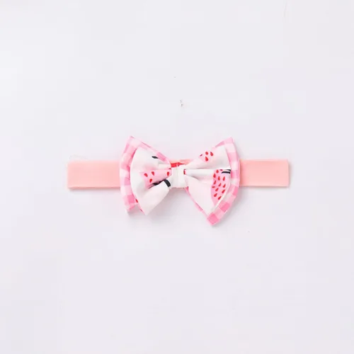 Miniatura 6 de IMEKIS Conjunto de ropa para bebé niña de primer cumpleaños con diadema de verano para sesión de fotos