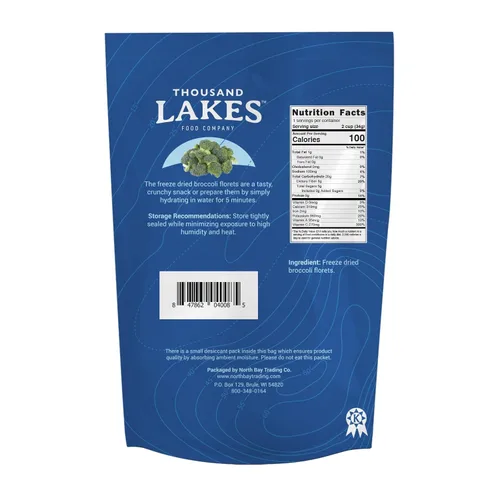 Thousand Lakes Frutas y verduras liofilizadas – Floretas de brócoli paquete de 2 1.2 onzas (2.4 onzas en total) | 100% floretes, sin tallos | Sin