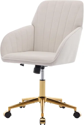 Miniatura 6 de Sillas de escritorio de oficina en casa, cómoda silla de computadora de terciopelo con asiento de respaldo, 300 libras de altura ajustable silla