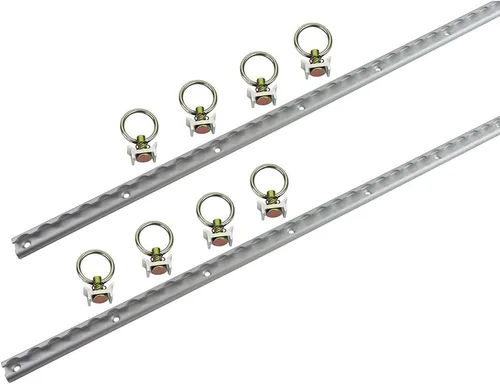 Miniatura 15 de Mytee Products Aluminio resistente de 4 pies L-Track recubierto de polvo negro (8) y perno con anillo recubierto de polvo negro (32) Sistema