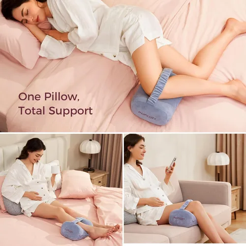 Miniatura 9 de Momcozy Almohada de rodilla para dormir de lado, espuma viscoelástica suave y diseño sin pellizcos, alivia el dolor de rodilla, piernas y ciática