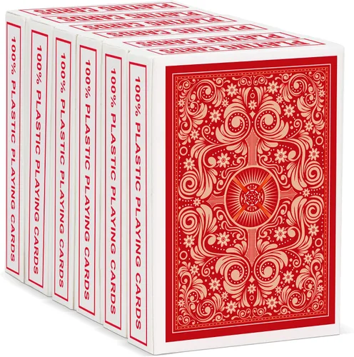 Miniatura 7 de Cartas de Juego de Plástico Impermeables 2 Paquetes, Mazos de Cartas de Póquer para Adultos, Tamaño Póquer Índice Regular, Adecuadas para Varios