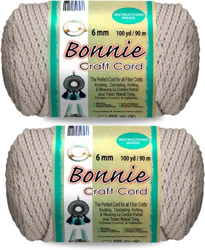 Miniatura 29 de Pepperell Bonnie Cordón de macramé trenzado 6mm x 100 yardas Rojo (Paquete de 2 valores) Cordón de polipropileno trenzado para manualidades DIY