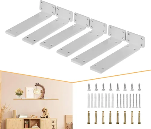 Miniatura 16 de CLT Soporte de Estante Negro, 12" X 5" Un Cuarto de Pulgada (1/4") de Grosor - Carga Máxima: 440 lb Rústico Industrial Moderno Granja Resistente