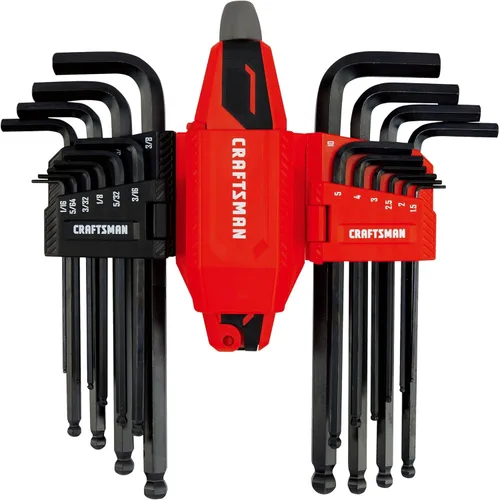 Miniatura 10 de CRAFTSMAN Juego de llaves hexagonales Allen con extremo de bola, SAE/MM, 20 piezas (CMHT26020)
