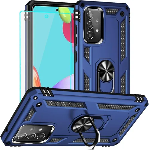 Miniatura 16 de Yiakeng Funda para Samsung A52, Galaxy A52 con protector de pantalla HD, fundas protectoras de grado militar con anillo para Samsung Galaxy A52 5G