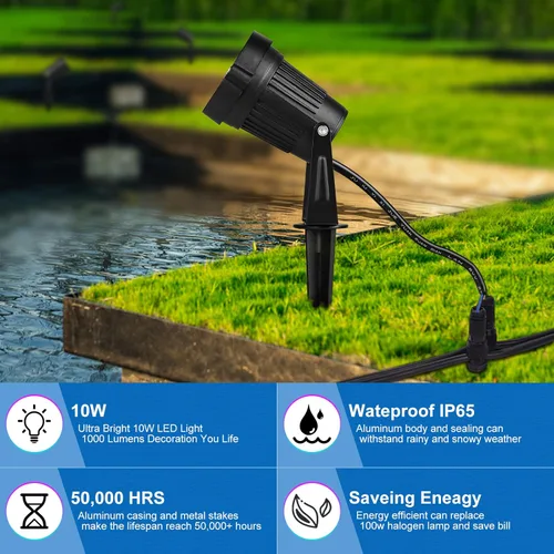 Miniatura 3 de Foco de Navidad de Halloween para exteriores, 10 W RGBW LED iluminación de paisaje, luces de paisaje que cambian de color de bajo voltaje, 12 V ~ 24