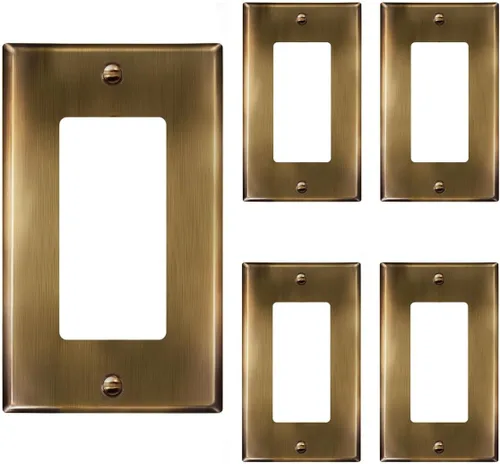Miniatura 21 de ENERLITES Placa de pared de metal con interruptor decorativo triple, cubierta de tomacorriente de acero inoxidable, resistente a la corrosión, acero