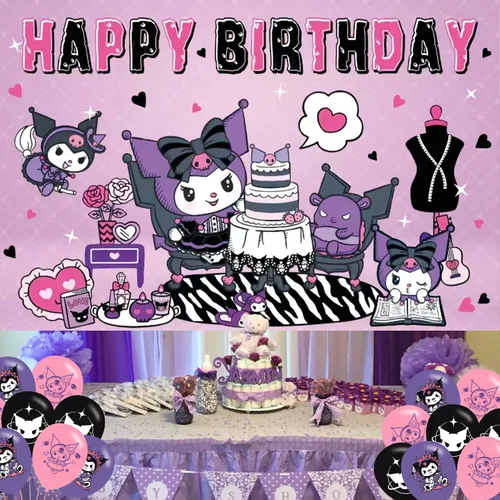 Miniatura 4 de Fondo de fiesta de cumpleaños de anime, decoración de fiesta de cumpleaños, pancarta temática de feliz cumpleaños, fondos de fotos para niños