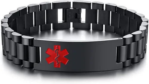 Miniatura 9 de Gamtic Pulsera personalizada de alerta médica personalizable, pulsera de identificación de emergencia, estilo pulsera, pulseras de alerta grabadas