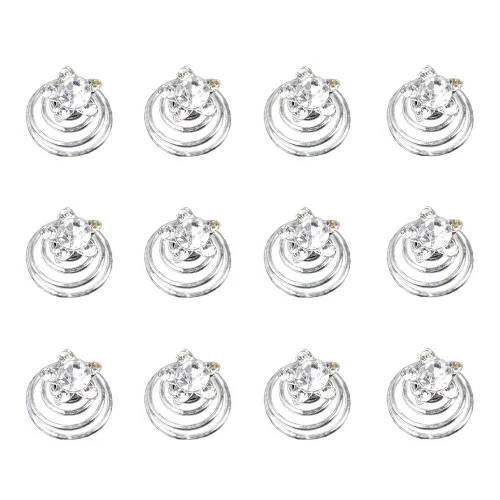 Miniatura 14 de Vpang 12 horquillas en espiral para el cabello, espirales, espirales, pinzas para el cabello para boda, novia, diamantes de imitación de perla, Tipo