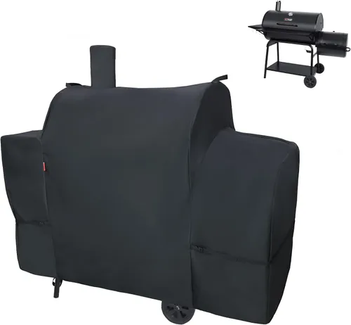 Miniatura 12 de Cubierta de parrilla al aire libre para parrilla de carbón Royal Gourmet CC1830FC Barrel, cubierta impermeable de 46" 600D resistente para barbacoa