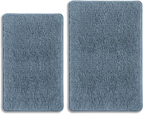 Miniatura 402 de Alfombra de baño pequeña de 12 x 18 pulgadas, lavable y absorbente, antideslizante, alfombra de baño de felpilla gruesa y suave para baño, ducha