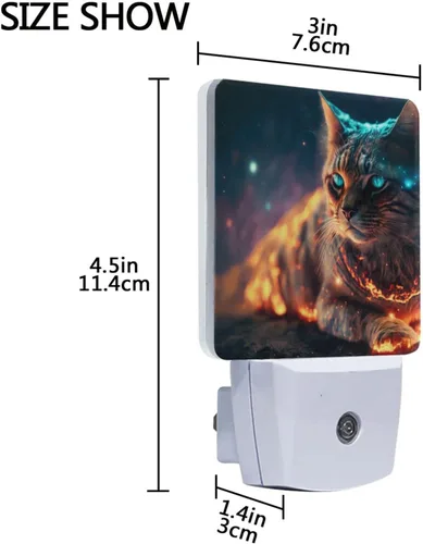 Miniatura 4 de Paquete de 2 luces de noche decorativas con sensor de atardecer a amanecer, lámpara de noche LED, enchufe de 3 × 4.5 × 1.4 pulgadas