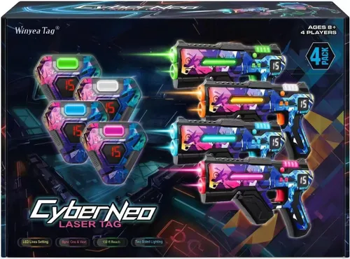 Miniatura 9 de Juego de 2 pistolas de láser tag, juego multijugador de láser tag para niños de 8, 9, 10, 11, 12+ años, niños y niñas, juego familiar